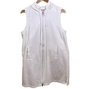 Carnival Cruisewear Off White Sleeveless Hoodie Reversible Zipper Swim Cover XL